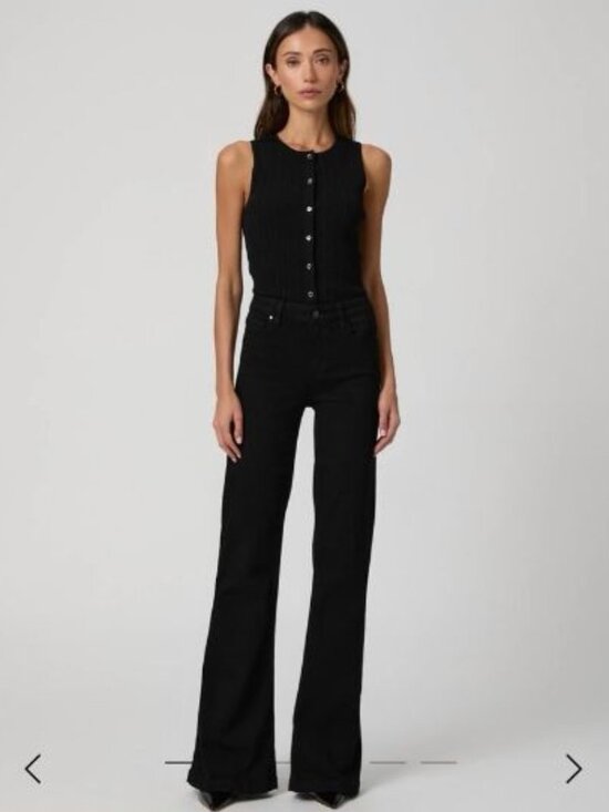 PAIGE Denim - NWT PAIGE Genevieve Flare Jeans Black Shadow High Rise Size 27